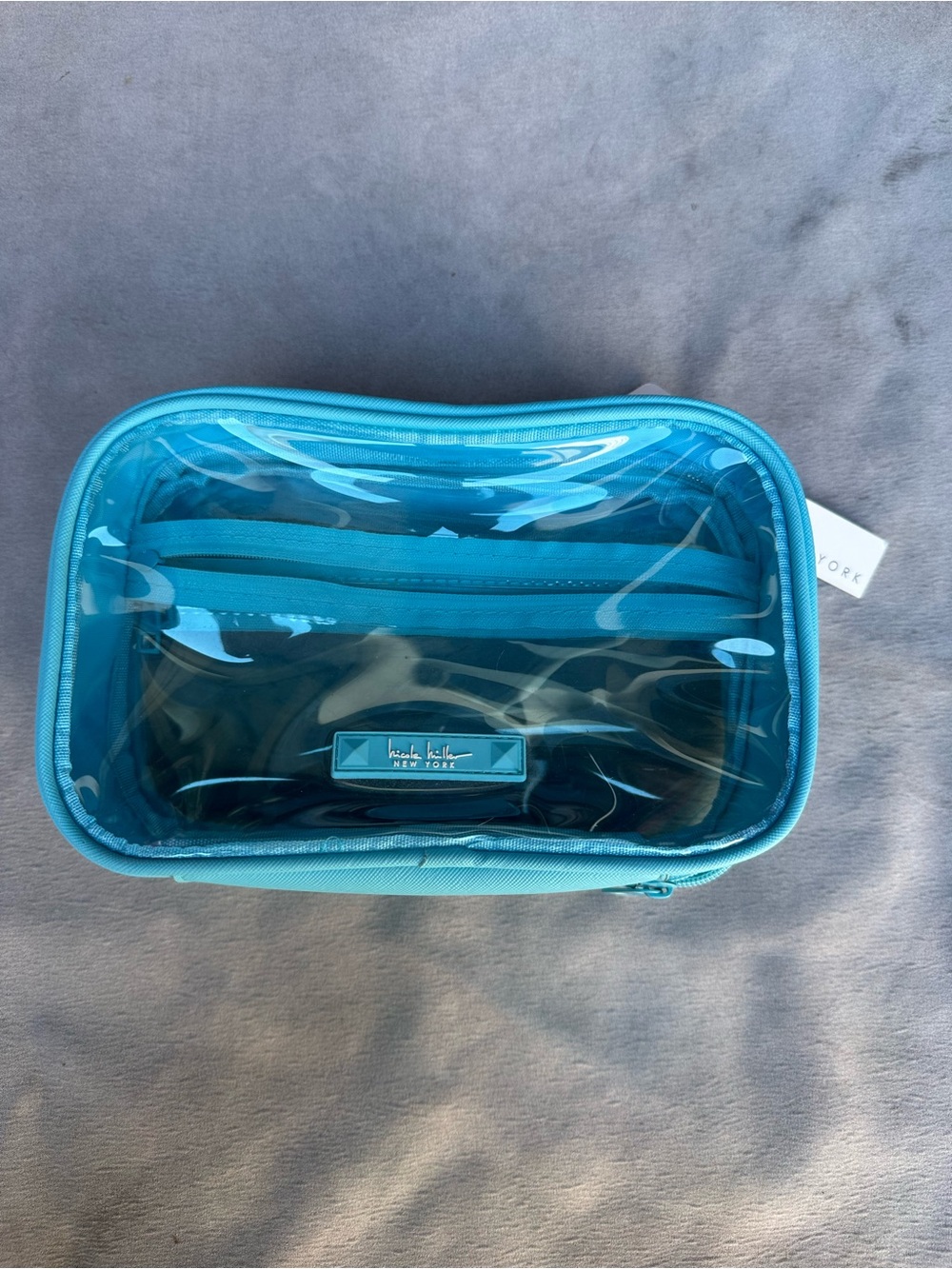 Nicole Miller Turquoise Clear Travel Pouch